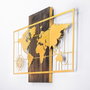 Wallity World Map With Compass - Gold